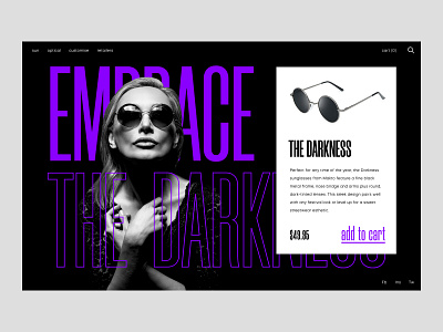 DailyUI #012 - Single Product Page branding dailyui design e commerce sunglasses typography ui ux