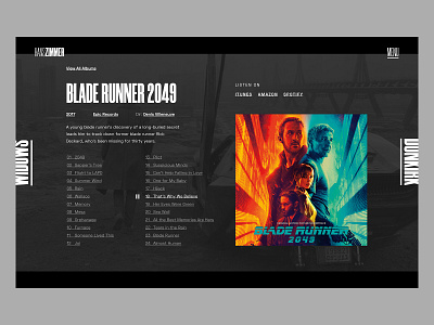 Hanszimmer Product Page art design music typography ui ux
