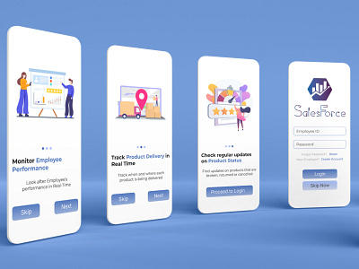 SalesForce (Sales Management App) - Onboarding Screens app dailyui onboardingscreen ui