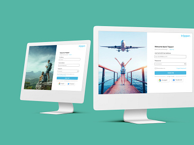 Tripper - Website Sign Up and Login Page Interface Design app dailyui design signuppage ui ux