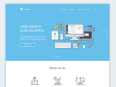 Concept project blocks design flat ui web web design