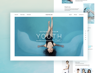 Y O U T H blocks swimming ui ux water web web design