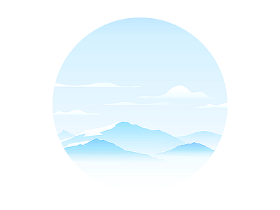 Blue mountains blue clouds illustration landscape mountains