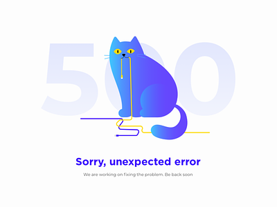 505 error 505 cat error error 500 flat illustration ui unexpected vector web