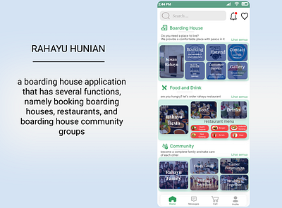 Front Page Rahayu Hunian Apps apartment apps boarding boardinghouse community design e commerce house kos kosan online onlineshop ui uiux ux