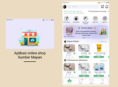 Online Shop "Sumber Mapan" Apps design e commerce ecommerce online onlineshop shop toko toko online tokoonline ui uiux ux