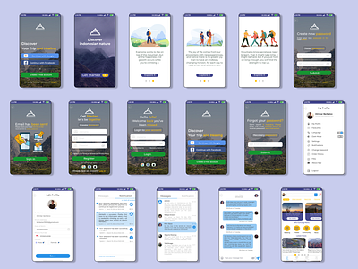 Info Gunung Mobile Apps branding design e commerce graphic design gunung hiking illustration indonesia login mountain mountaneering nature online shop register sign up ui uiux ux