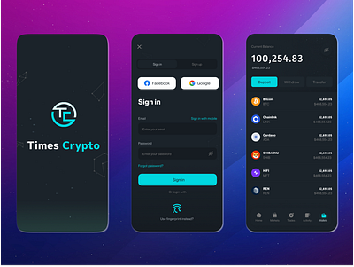 Crypto App app bitcoin branding cryotocurrency crypto design ethereum firstproject fitness graphic design icon illustration mobile ui