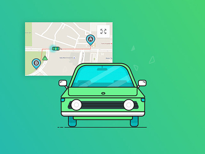 Live Tracking car design gps illustration maps tracking ui