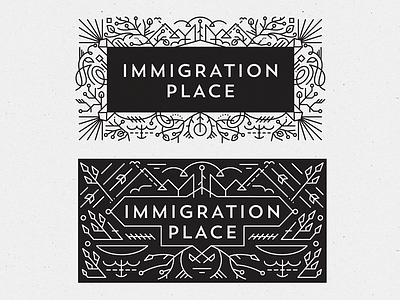 Immigration Place Australia logo concepts branding identity immigration line lineart logo logomark mark stamp