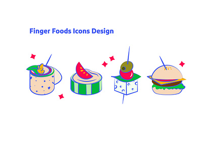 Finger Foods Icons Design design graphic design icon icon design illustration vector