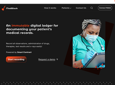 Medblock - A Medical ledger powered by smart contract blockchain ethereum hospital medical mockup records ui web3
