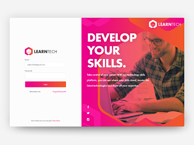 Tech Platform design learning login tech technology ui ux website
