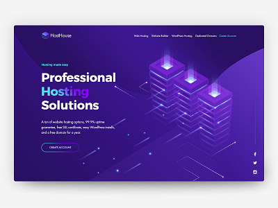 Hosting business company homepage hosting ui design uxdesign website