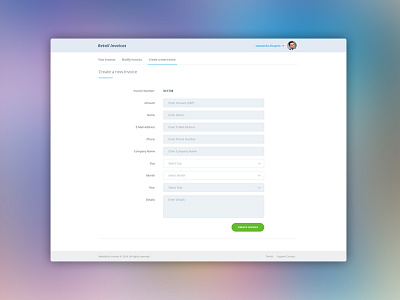 Invoice generator forms invoice retail software user ux web website