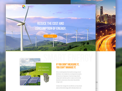 Energy saving eco energy landing page solar web website