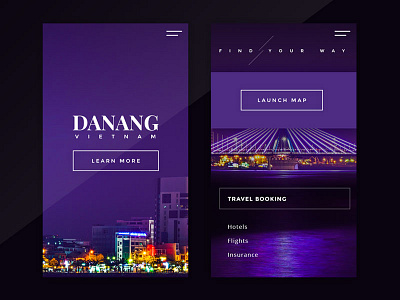 Danang clean homepage mobile modern travel ui ux website world