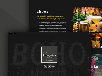 Cocktail Bar clean cocktails drinks homepage mobile modern ui ux website