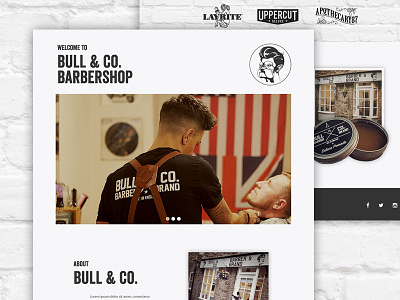 Bull & Co barber hair homepage style ui ux website