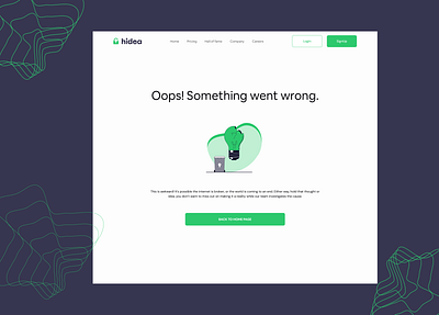 404 Error Page for an investment platform app design figma logo typography ui ux