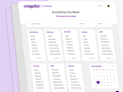 Craigslist Home Page Redesign