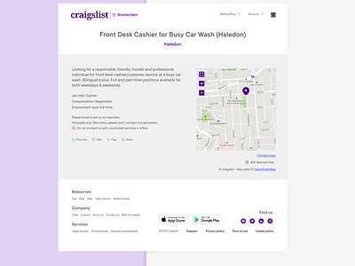 Craigslist Job Description Page Redesign