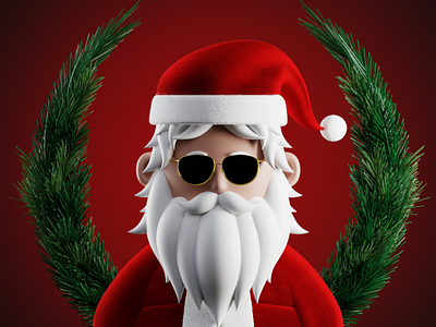 Santa by @im3dartist 3d 3d artist 3ddesigner 3dhut 3dillustration branding design graphic design illustration logo merry christmas santa