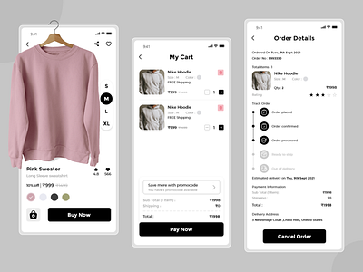 Clothes Shopping App Design