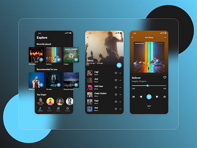 Music Player App Design animation branding design graphic design illustration logo typography ui ux vector