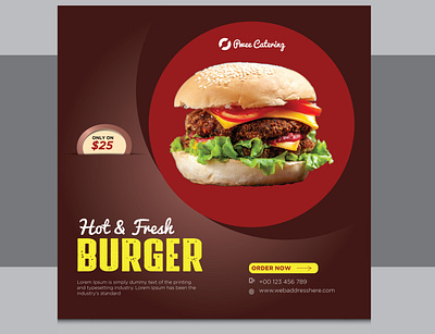 Fast Food Promotion Instagram Social Media Banner Template banner branding design fast food graphic design illustration logo social media typography unique vector