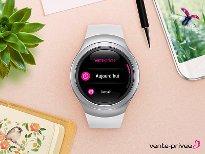 App Samsung GEAR S2 android app clean e commerce interface pink samsung gear ui ux watch