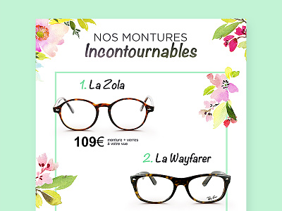 Email Newsletter clean email eyeglasses flowers glasses green inspiration newsletter ui ux white