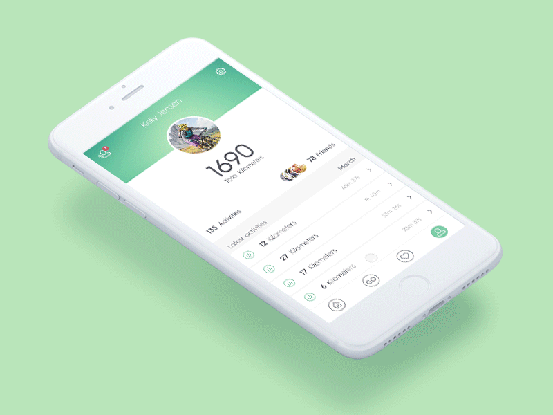 Appfit V2 animation app design fitness gif green interface ios mobile statistics ui ux