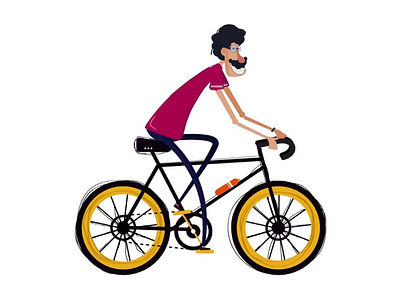 Bicycle 2d animation bicycle characterdesign design flatdesign illustraion illustration illustration drawing street illustrations character motion man motion graphics