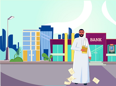Banking system.. animation character characterdesign flatdesign illustraion illustration illustration drawing street man motion graphics