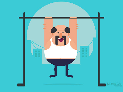 Gym animation illustration man player