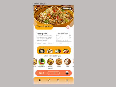 UI Design Food Recipes 3d animation branding graphic design motion graphics ui