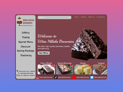 Web Design : Cake Brownies Landingpage 3d animation graphic design motion graphics ui