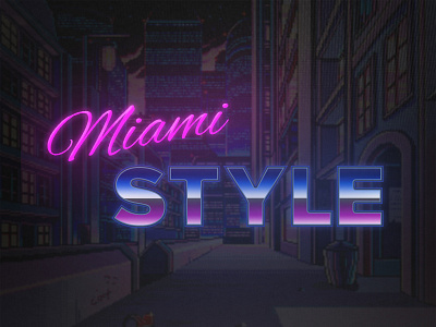 80`s style lettering 80`s lettering miami typography