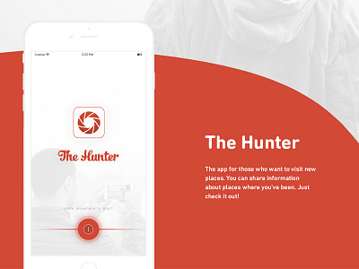 The Hunter Mobile App. design grey minimalist mobile red ui ux white
