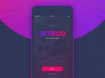 JETBUD App #2 application design flight minimalist mobile ui ux
