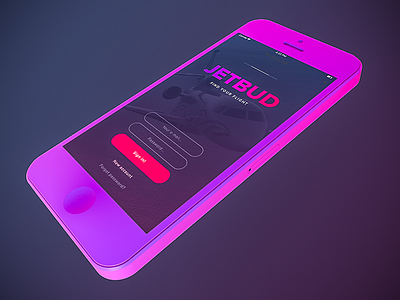 JETBUD App Login Screen application design iphone jetbud mobile neon ui ux web