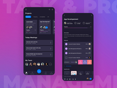 Task & Project Management App Design | Mobile Apps | UI app branding color dark ui design dribbble graphic design icon illustration inspiration interface logo mobile apps typography ui ui design ux ux design vector wireframe