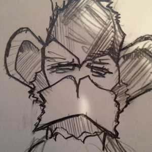 Character Sketch book character monkey pencil sketch study