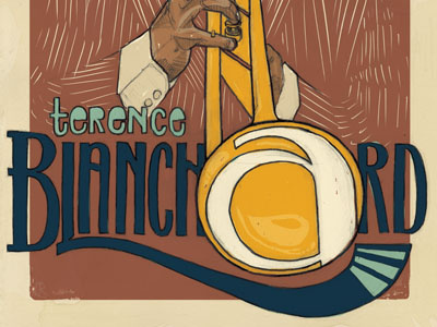 Terence Blanchard Poster design digital hand drawn illustration mixed media poster type