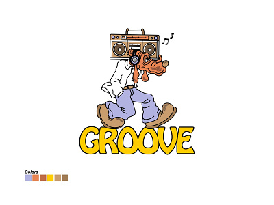 DOGGIE GROOVE MUSIC branding clothing design dog graphic design illustration logo music