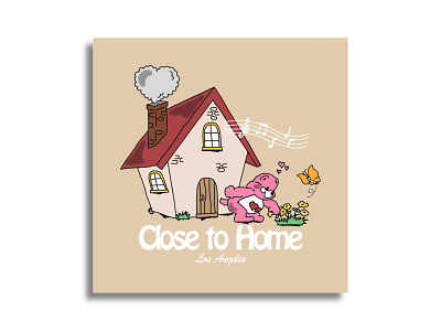 CLOSE TO HOME - LOS ANGELES bear branding design flowers graphic design home illustration logo