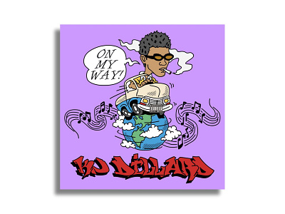 KJ DILLARD - ON MY WAY (NEW YORK, NY) album branding car covers design earth graphic design illustration logo rap song traveling vector world