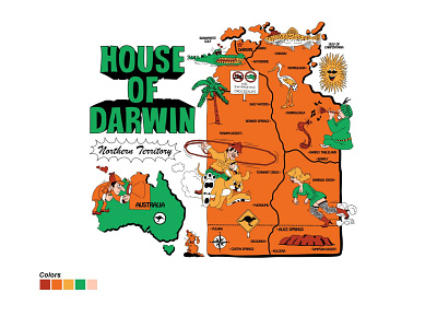 HOUSE OF DARWIN - THE NORTHERN TERRITORY australia branding crocodile darwin design graphic design illustration kanggoro logo northern territory