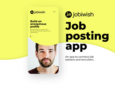 Jobiwish - Job posting app app art direction branding ios app job application job board logo mobile app product design uix ux